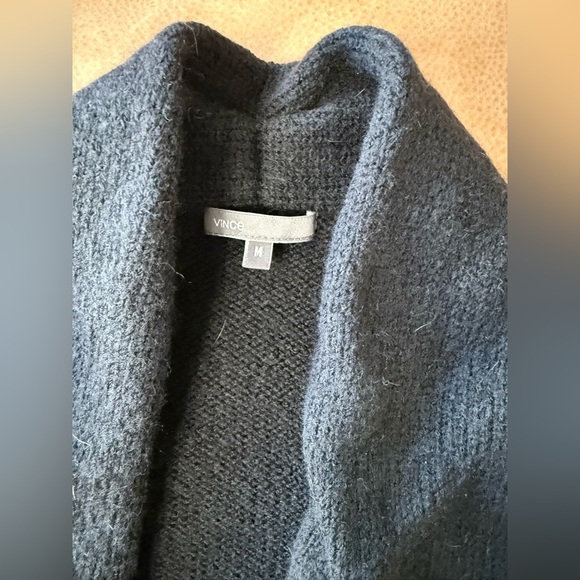 Vince Wool Wrap Sweater Cardigan Black Women’s Size Medium - Picture 5 of 7